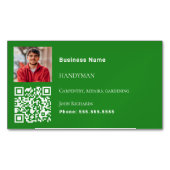 Carte De Visite Magnétique Handyman forest green photo code QR (devant)