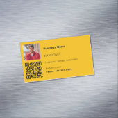Carte De Visite Magnétique Handyman jaune or photo code QR (In Situ)
