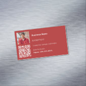 Carte De Visite Magnétique Handyman rouge photo code QR (In Situ)