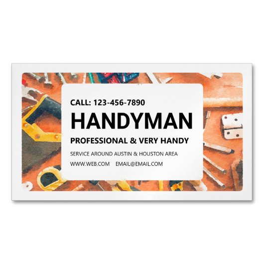 Carte de visite magnétique : Handyman Services (devant)