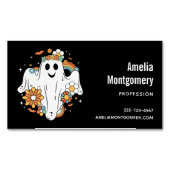 Carte De Visite Magnétique Happy Ghost Retro Hippie Vibe (devant)