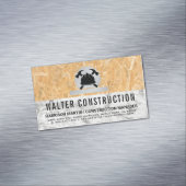 Carte De Visite Magnétique Hardhat Hammer | Marbre | Bois pressé (In Situ)