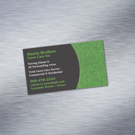 Carte De Visite Magnétique Herbe d'entretien de pelouse (In Situ)