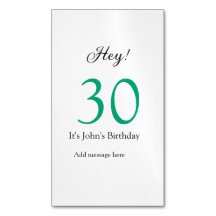 Hey c'est la 30e anniversaire vert noir lettre gra