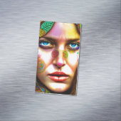 Carte De Visite Magnétique Hippie femmes Portrait Graphique (In Situ)