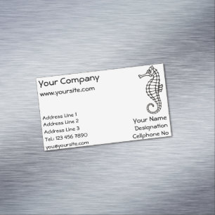 Carte De Visite Magnétique Hippocampe noir