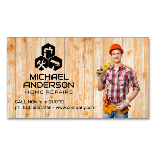 Carte De Visite Magnétique Homme à tout faire avec ceinture à outils Répara