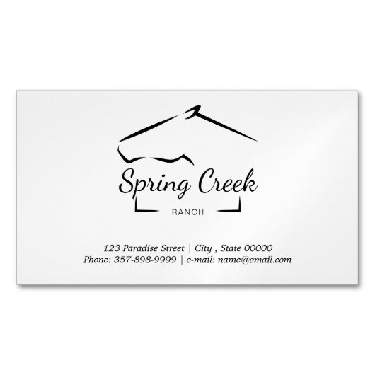 Carte De Visite Magnétique Horse Ranch | Ferme à cheval (devant)