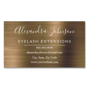 Carte De Visite Magnétique Huile métallique cuivre Eyelash Extensions Beauté