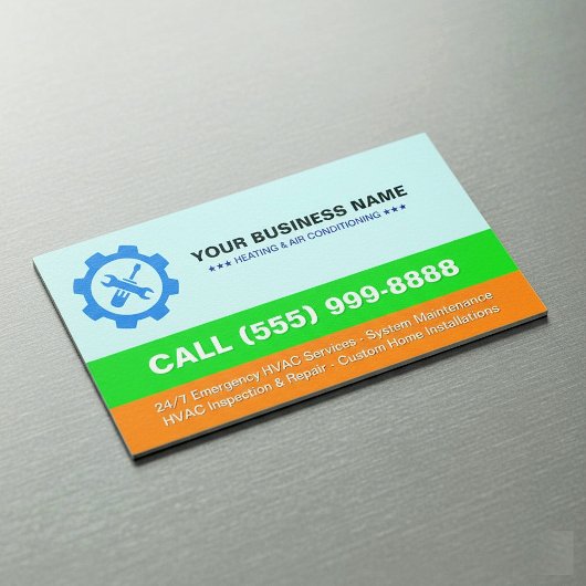 Carte De Visite Magnétique HVAC Heating Air Conditioning | Professional Logo