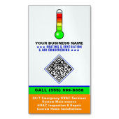 Carte De Visite Magnétique HVAC Heating & Air Conditioning | QR Code & Logo (devant Vertical)