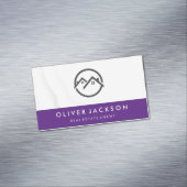 Carte De Visite Magnétique Icône d'accueil | Violet | Draperie blanche (In Situ)