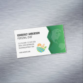 Carte De Visite Magnétique Icône Ferme | Terre verte (In Situ)