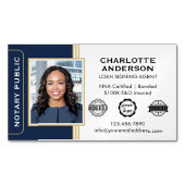 Carte De Visite Magnétique ID de l'agent de signature de notaire de style cla (devant)