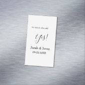 Carte De Visite Magnétique Il a demandé elle a dit oui engagement simple mini (In Situ)