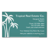 Carte De Visite Magnétique Immobilier à thème tropical (devant)