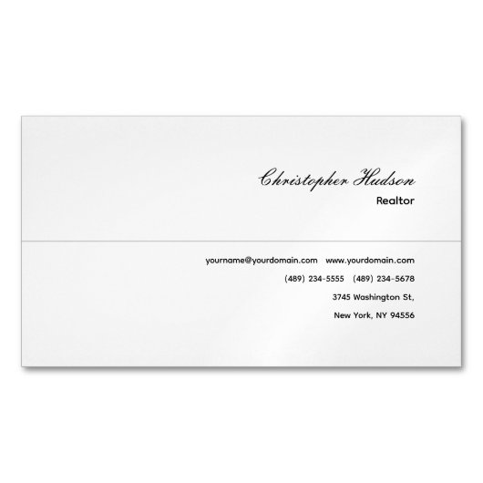 Carte De Visite Magnétique Immobilier simple professionnel (devant)