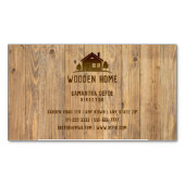 Carte De Visite Magnétique Immobiliers professionnels en bois de la maison | (devant)