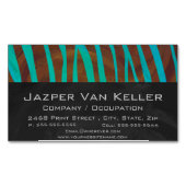 Carte De Visite Magnétique Impression Brown et Turquoise Zebra (devant)