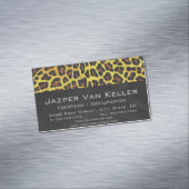 Carte De Visite Magnétique Impression léopard Brown et jaune (In Situ)