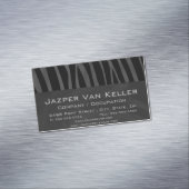 Carte De Visite Magnétique Impression noire et grise Zebra (In Situ)