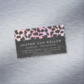 Carte De Visite Magnétique Impression noire et rose dalmate (In Situ)