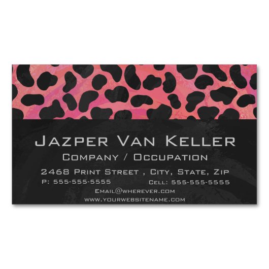 Carte De Visite Magnétique Impression noire et rouge dalmate (devant)