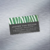 Carte De Visite Magnétique Impression verte et blanche Zebra (In Situ)