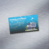 Carte De Visite Magnétique Imprimantes bleues de construction | Logement immo (In Situ)