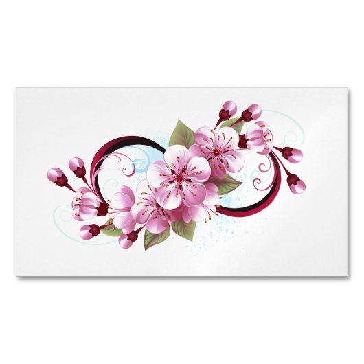 Carte De Visite Magnétique Infinité avec les fleurs Sakura (devant)