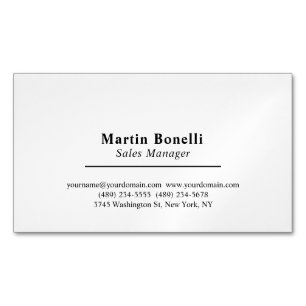 Carte De Visite Magnétique Informations de nom propre classique professionnel