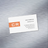 Carte De Visite Magnétique Initiales Monogramme Personnalisé Moderne Minimali (In Situ)