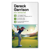Carte De Visite Magnétique Instructeur de golf | Professionnel (devant Vertical)