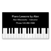 Carte De Visite Magnétique Instructeur de leçons de piano (devant)