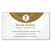 Carte De Visite Magnétique Instructeur de tennis | Coach | Trainer Golden (devant)