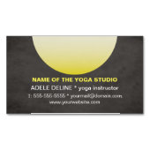 Carte De Visite Magnétique Instructeur de Yoga Jaune Noir Texture (devant)