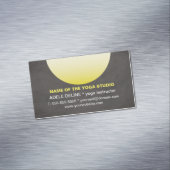 Carte De Visite Magnétique Instructeur de Yoga Jaune Noir Texture (In Situ)