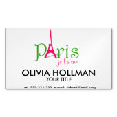 Carte De Visite Magnétique J'aime Paris (devant)