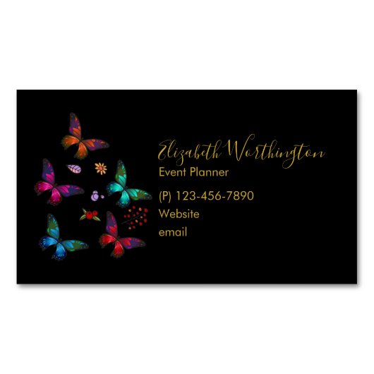 Carte De Visite Magnétique Joli Petit Papillons Professionnel (devant)