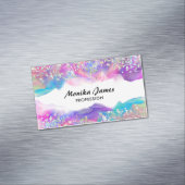 Carte De Visite Magnétique Joli Unicorn Encre Holographique Faux Parties scin (In Situ)