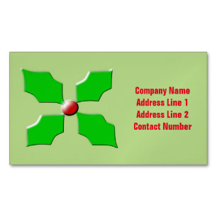 Carte De Visite Magnétique Joyeux Noël Holly Custom