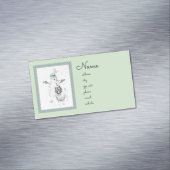 Carte De Visite Magnétique Keeshond Noël Snowman Peinture Chien Art (In Situ)