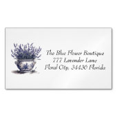 Carte De Visite Magnétique Lavande dans Delft Blue, personnalisable (devant)