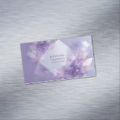 Carte De Visite Magnétique Lavande florale Abstraite moderne géométrique (In Situ)