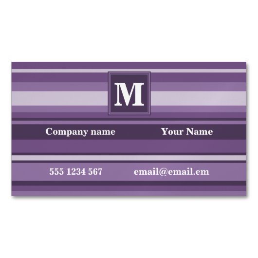 Carte De Visite Magnétique Lavande monogramme (devant)