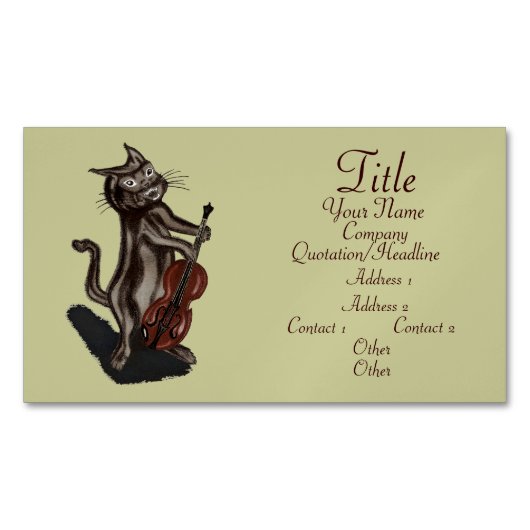 Carte De Visite Magnétique Le chat et la brosse (devant)