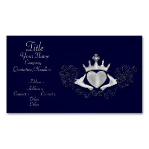 Carte De Visite Magnétique Le Claddagh (Argent)