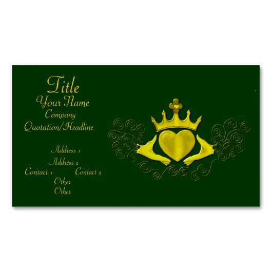 Carte De Visite Magnétique Le Claddagh (Or) (devant)