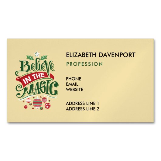 Carte De Visite Magnétique Le Typographe du Magic Christmas (devant)