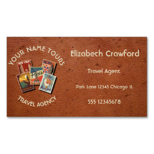 Carte De Visite Magnétique Le voyage voyage le nom vintage de coutume de